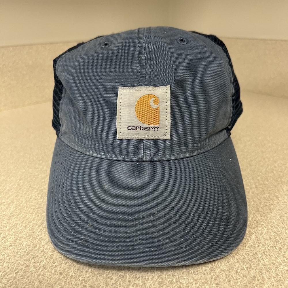 Carhartt Vintage Work Patch Trucker‎ Snapback Cap Mesh Navy Blue